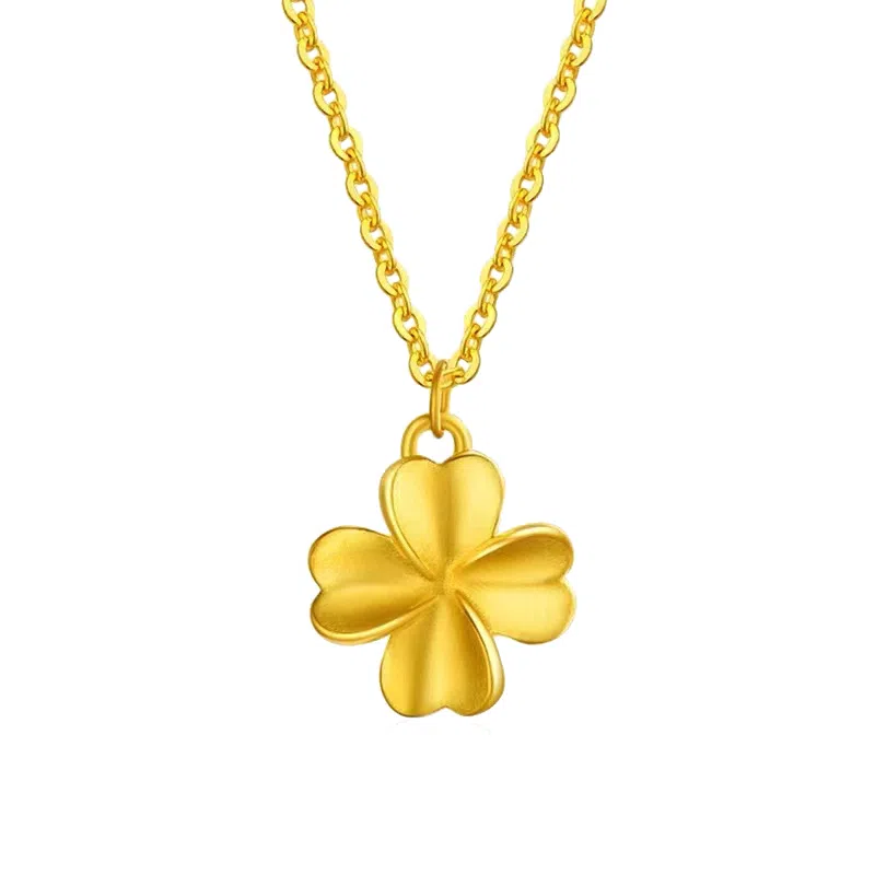 大唐国鼎 爱心四叶草 精致轻奢小众高级感 个性设计精致气质 小清新优雅小巧通勤百搭 合金 项链 女款
