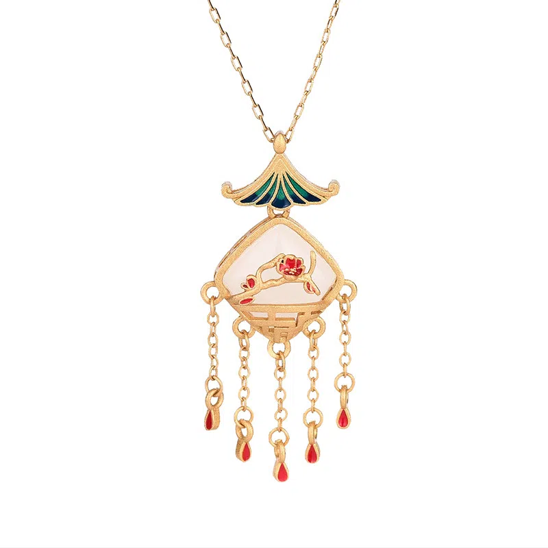 彤彤兔 复古国风旗袍首饰 铜 项链 女款