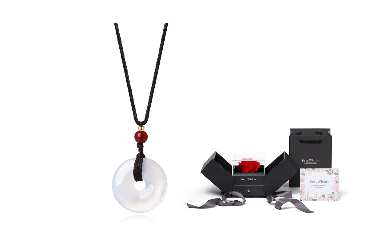 饰伴 国潮平安扣 气质国风一对 玛瑙 项链 生日礼,物  男女同款情侣款