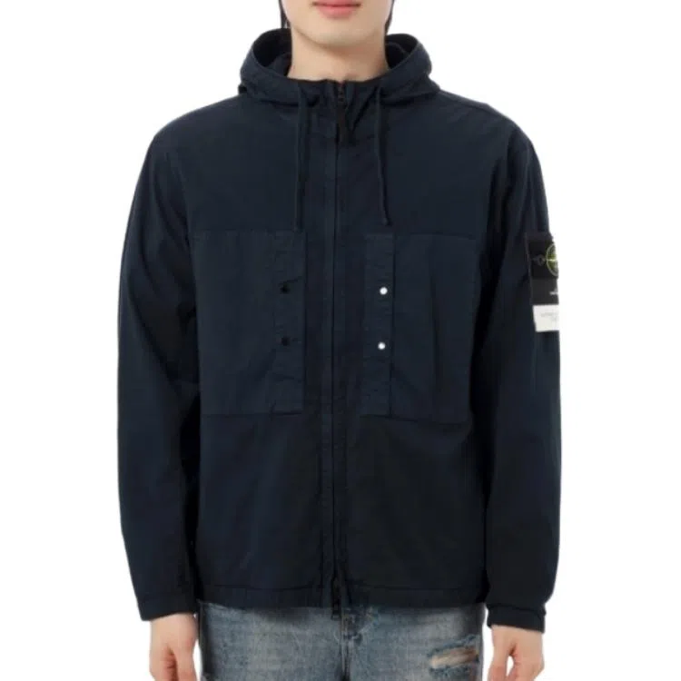 Stone Island Navy Hooded Zip Jacket