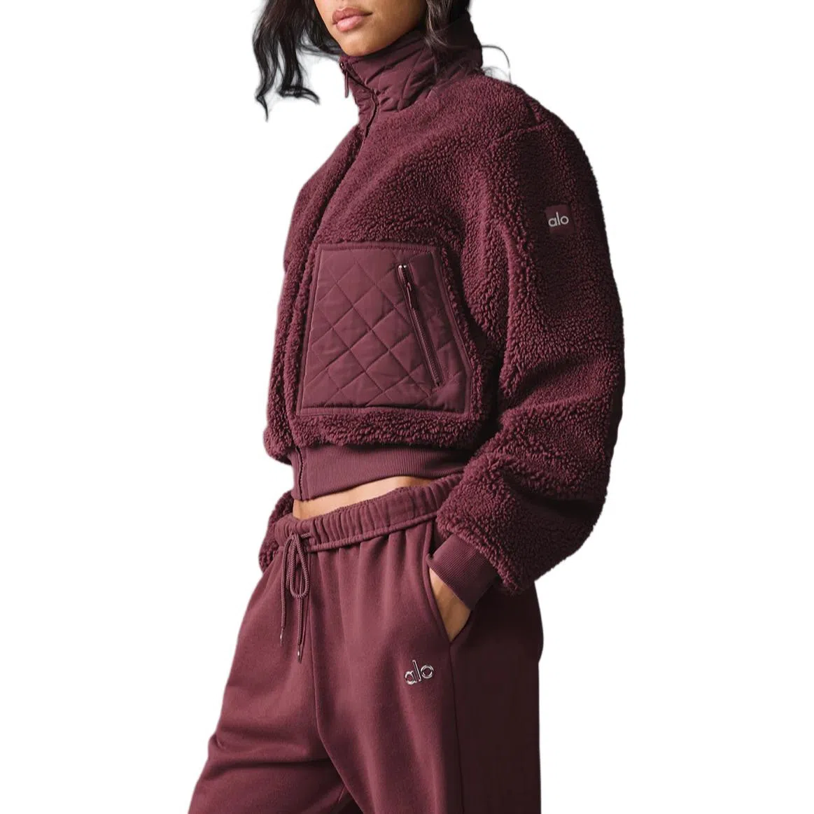 Alo Yoga Sherpa Edge Bomber Ivory