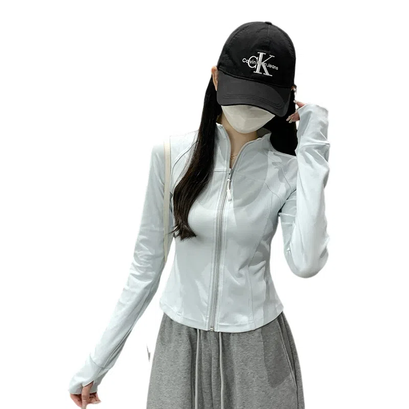 水中花 秋冬韩版修身百搭鱼骨设计舒适截短外套 女款