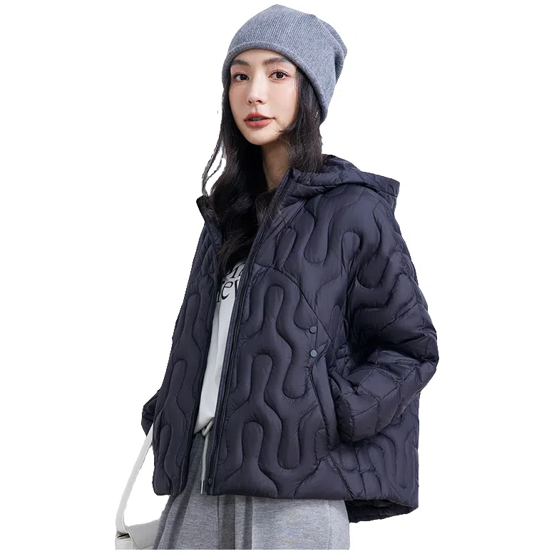 鸭鸭 轻薄连帽休闲通勤时尚百搭韩版短款羽绒服 女款