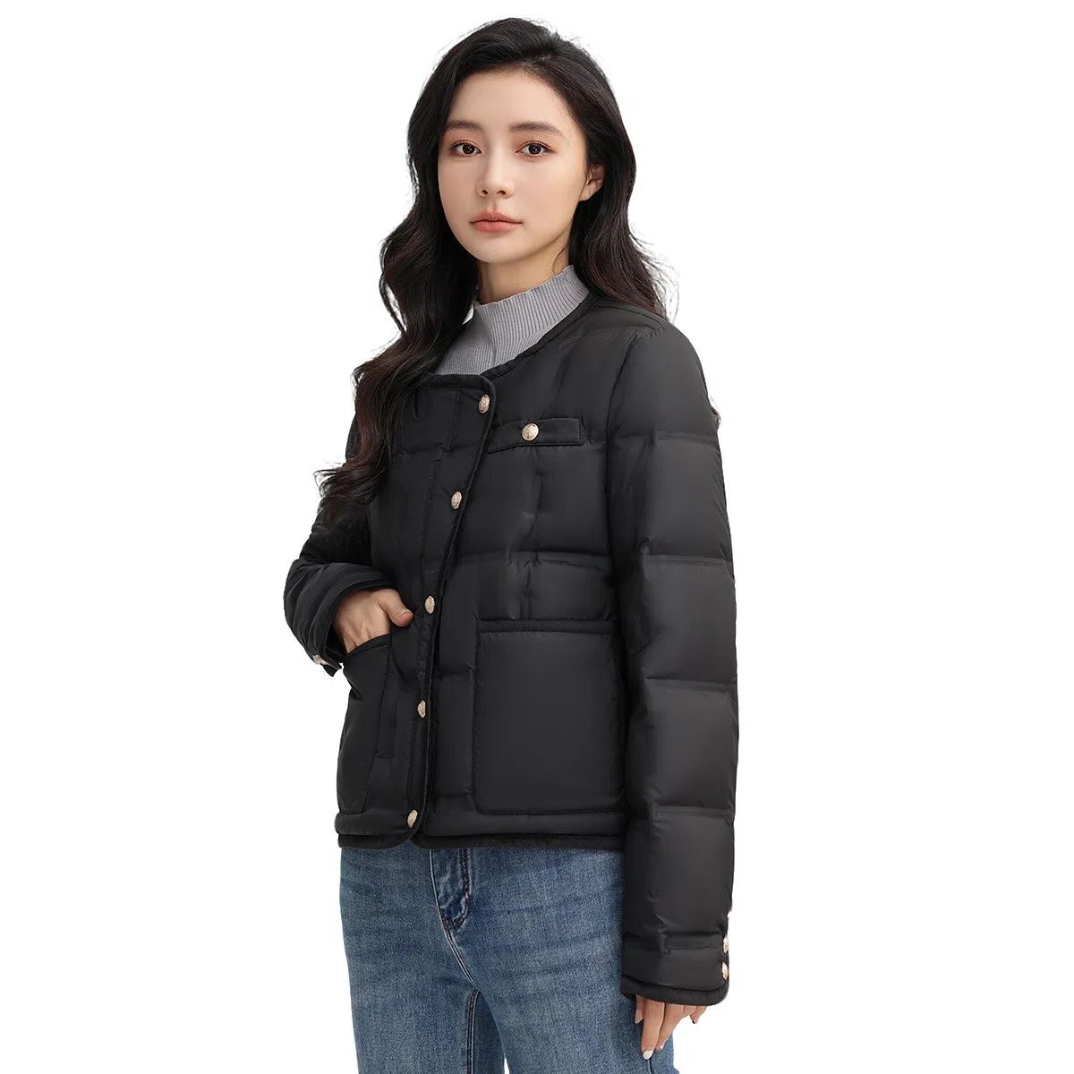 鸭鸭 舒适经典休闲时尚短款防寒连帽保暖轻薄羽绒服 女款