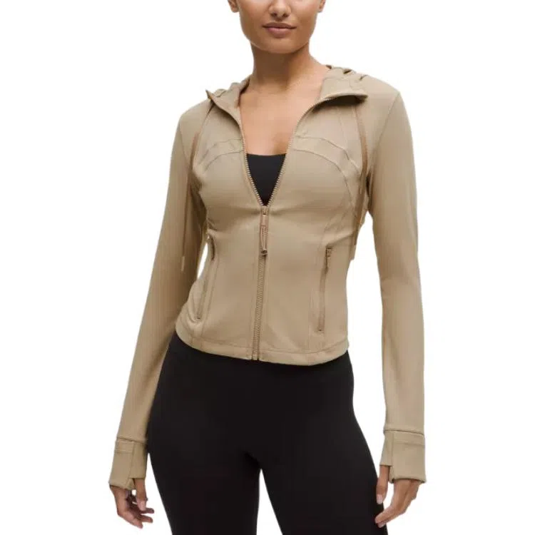 lululemon Hooded Zip Jacket Khaki