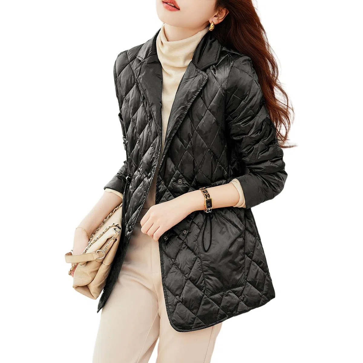 【dme】 纯色优雅气质时尚收腰高级感羽绒服 女款