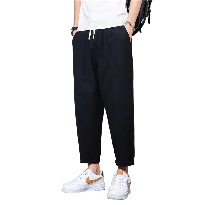 玉儿恋 薄款潮流运动百搭宽松九分休闲裤 男款