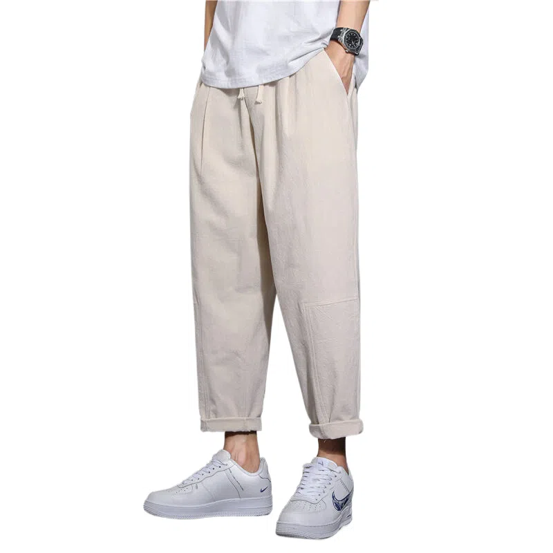 玉儿恋 薄款潮流运动百搭宽松九分休闲裤 男款