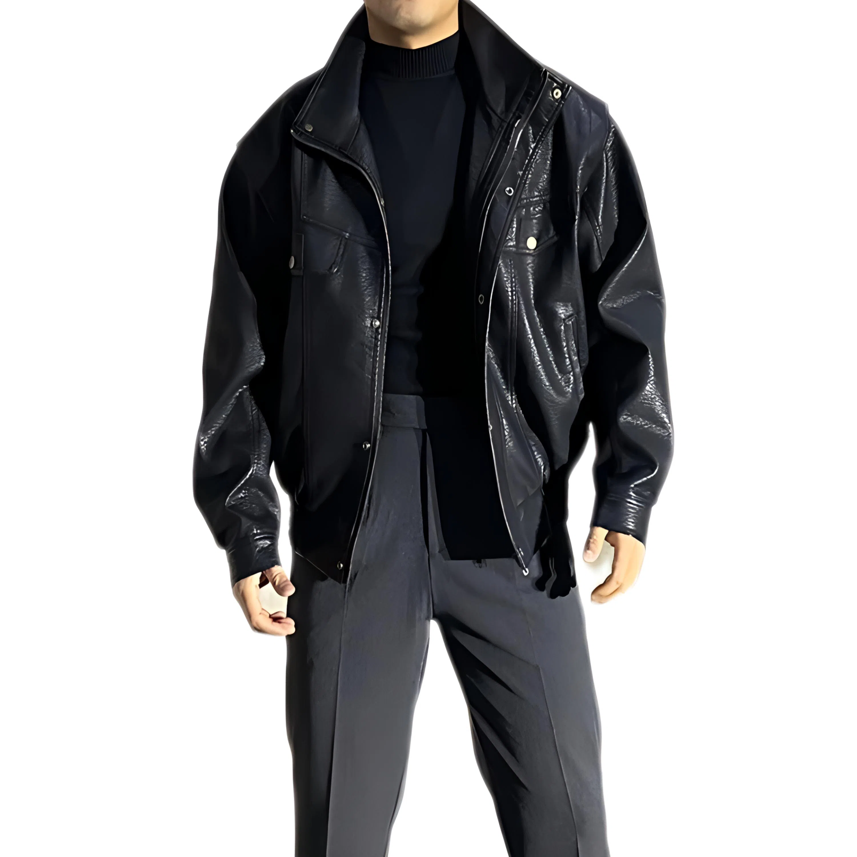 HLPT Black Leather Jacket
