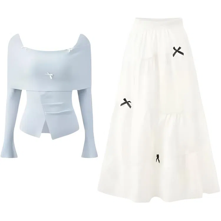 木清清 法式简约气质长袖时尚裙装套装 女款