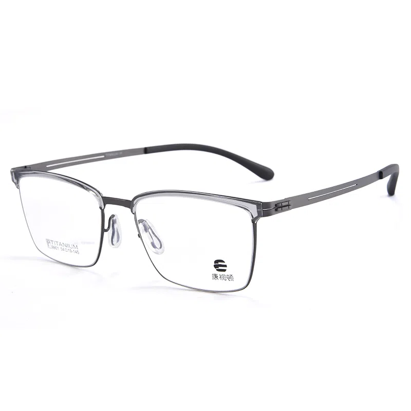 【联系客服可选配镜套餐】 康视顿 商务方框 β钛钛材 光学镜架 男款