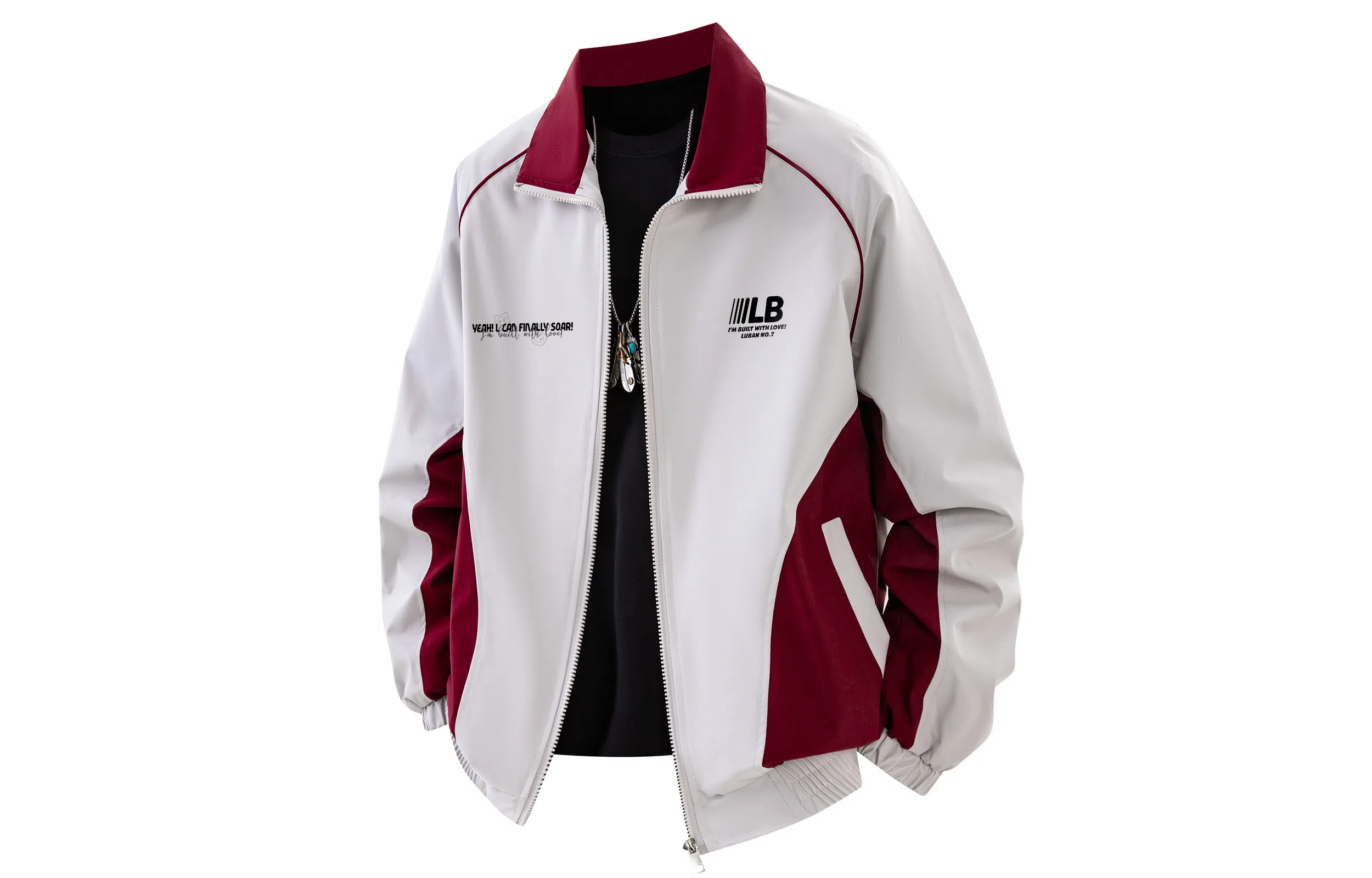 王者荣耀 美式高街拼接撞色翻领外套宽松舒适痞帅青少年休闲百搭时尚潮牌飞行员夹克衫 鲁班七号款 男女同款