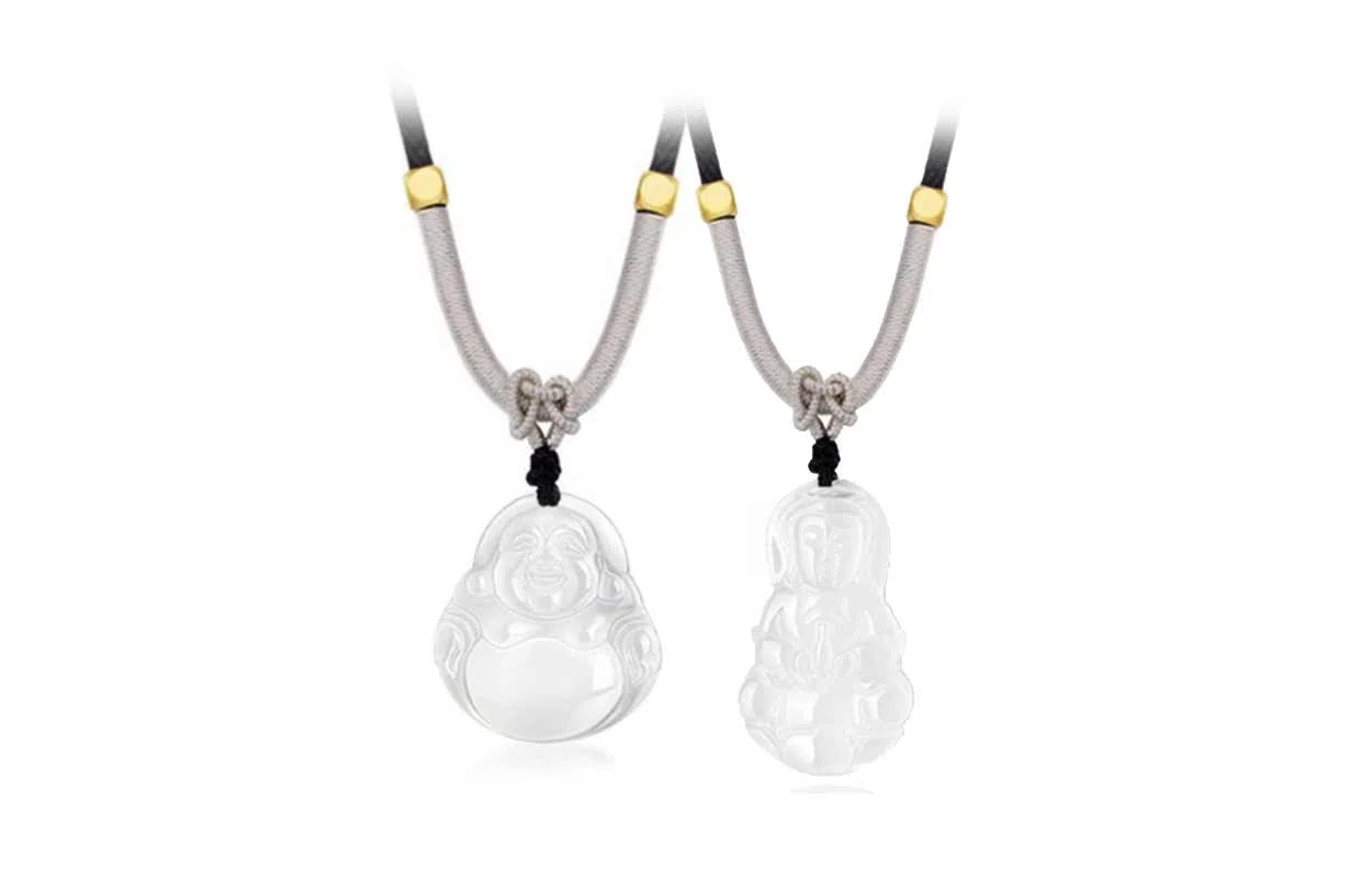 百利金 冰种弥勒佛 复古民族风国潮新中式简约精致大肚佛转运 吊坠锁骨链 玉髓 玉石项链 男女同款情侣款