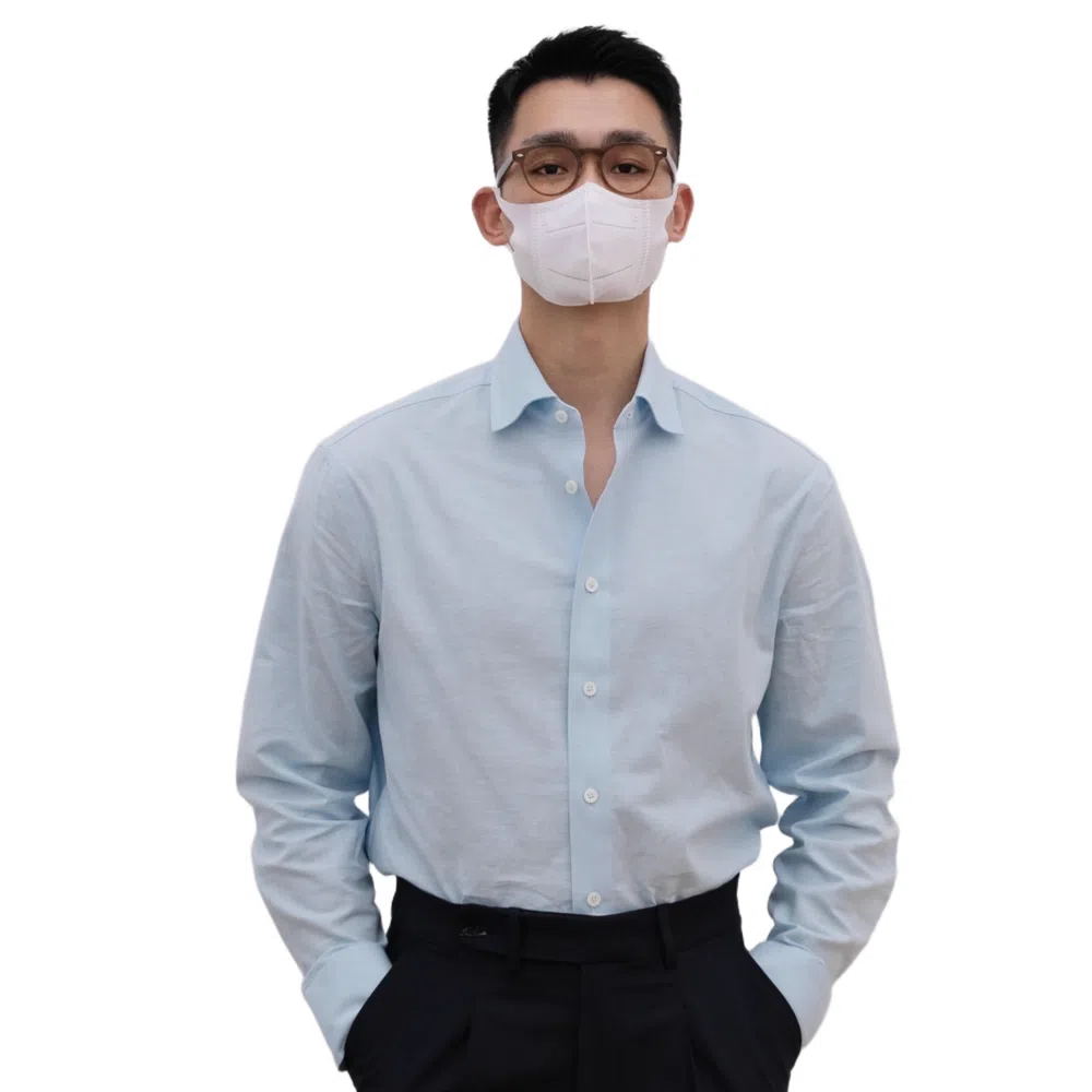 沐诚阳译 何青菜棉麻洗水面料马蹄袖口贝壳扣舒适长袖男衬衫  男款