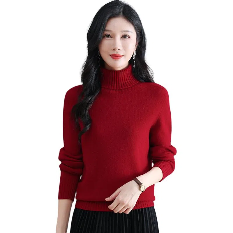 恒源祥 高端品质精细厚款高领针织衫 女款