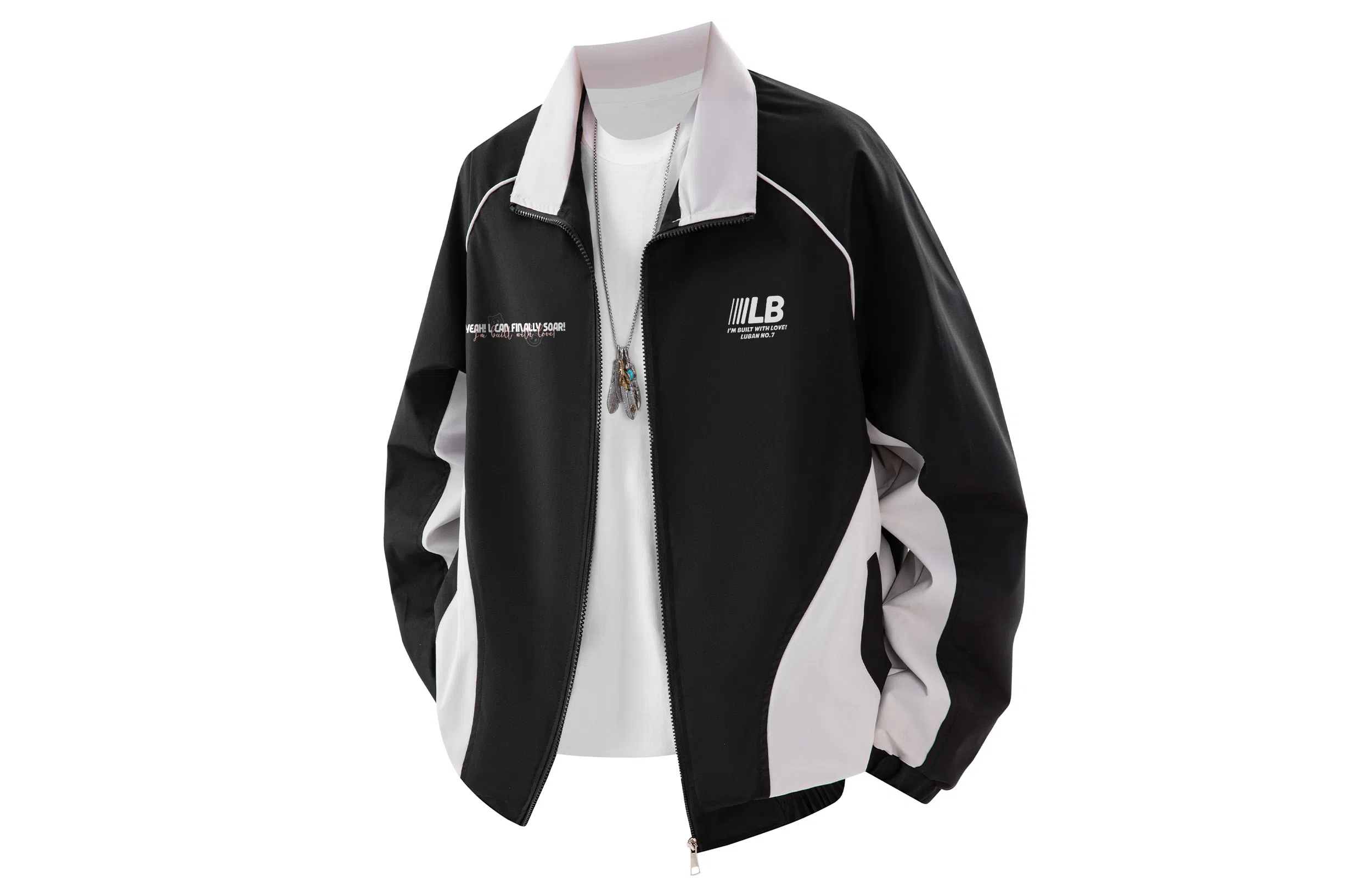 王者荣耀 美式高街拼接撞色翻领外套宽松舒适痞帅青少年休闲百搭时尚潮牌飞行员夹克衫 鲁班七号款 男女同款