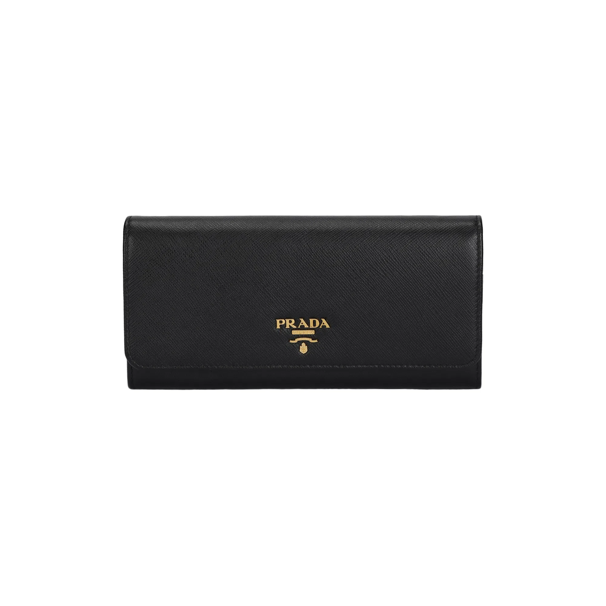 Prada Saffiano Flap Wallet Black