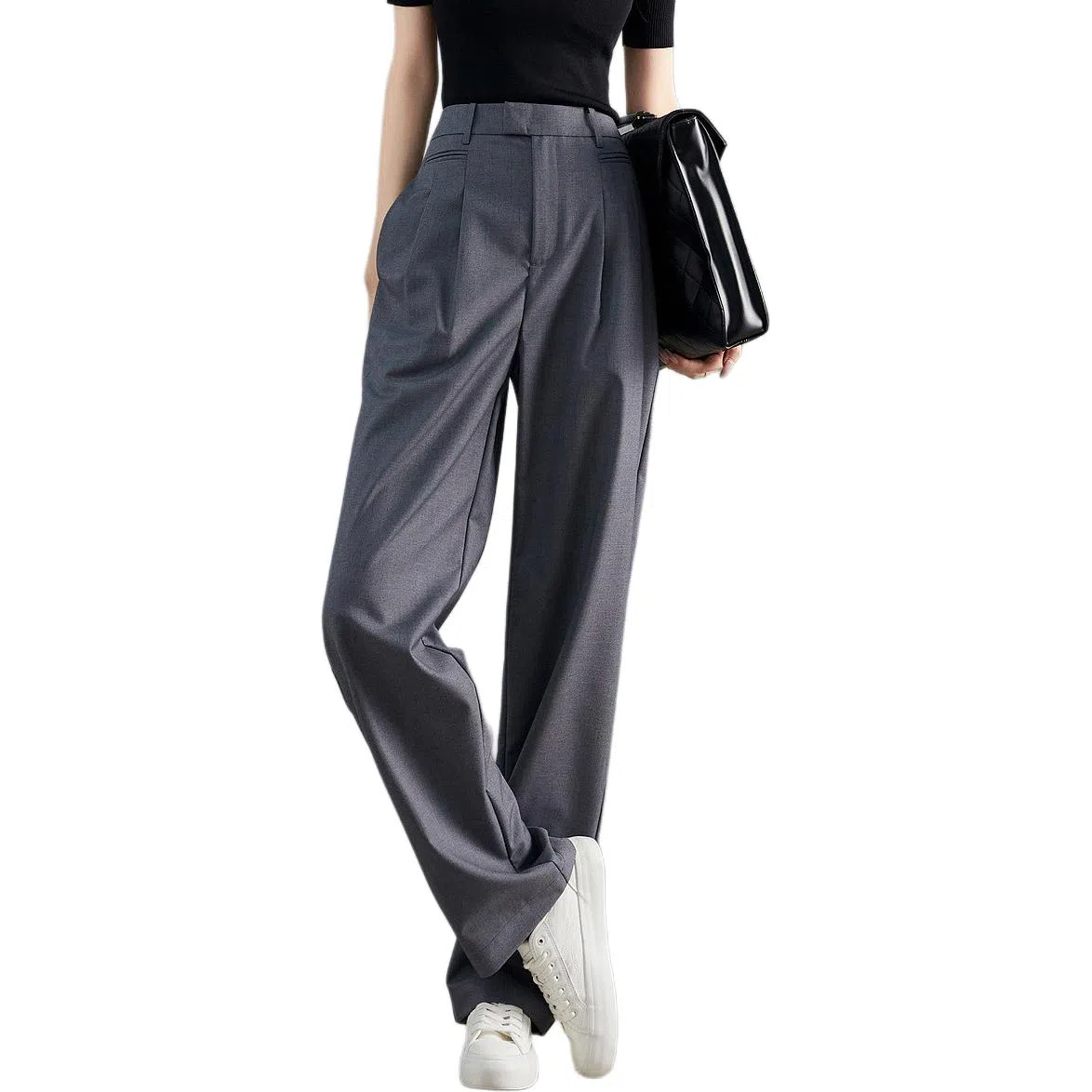 【dme】 高腰宽松阔腿休闲裤 女款 麻灰