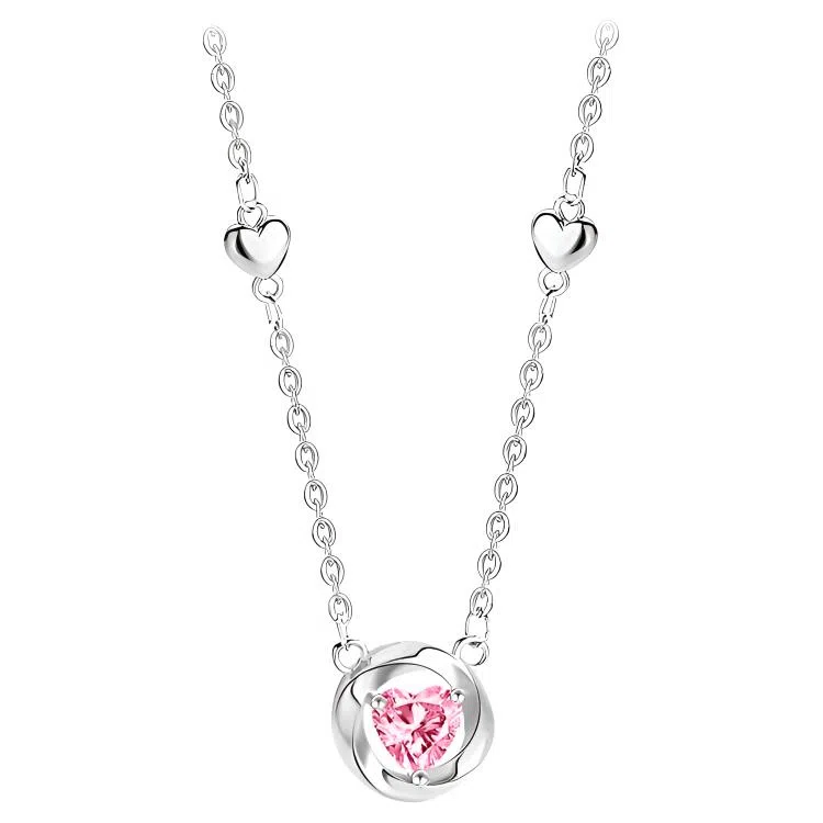 小众百搭莫比乌斯与爱心元素融合的闪耀锁骨链 合金材质 莫比乌斯心形项链 女款