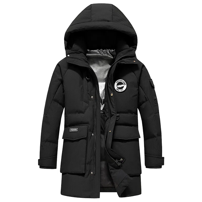 鸭鸭 休闲百搭户外防风御寒徽章保暖宽松羽绒服 男女同款