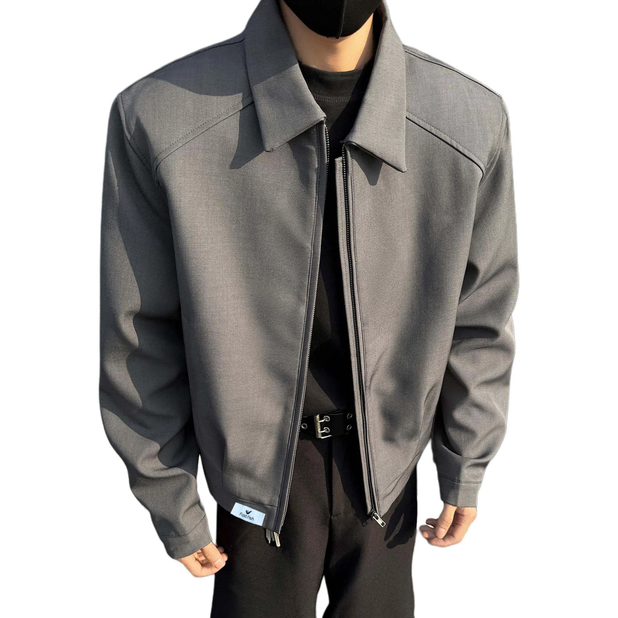 布客行 韩系复古垫肩短款翻领西装 日常通勤百搭氛围感夹克外套 男女同款