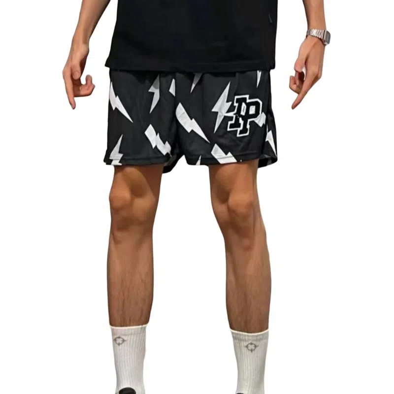 美式高街复古潮流舒适透气百搭篮球训练五分裤运动短裤 男女同款