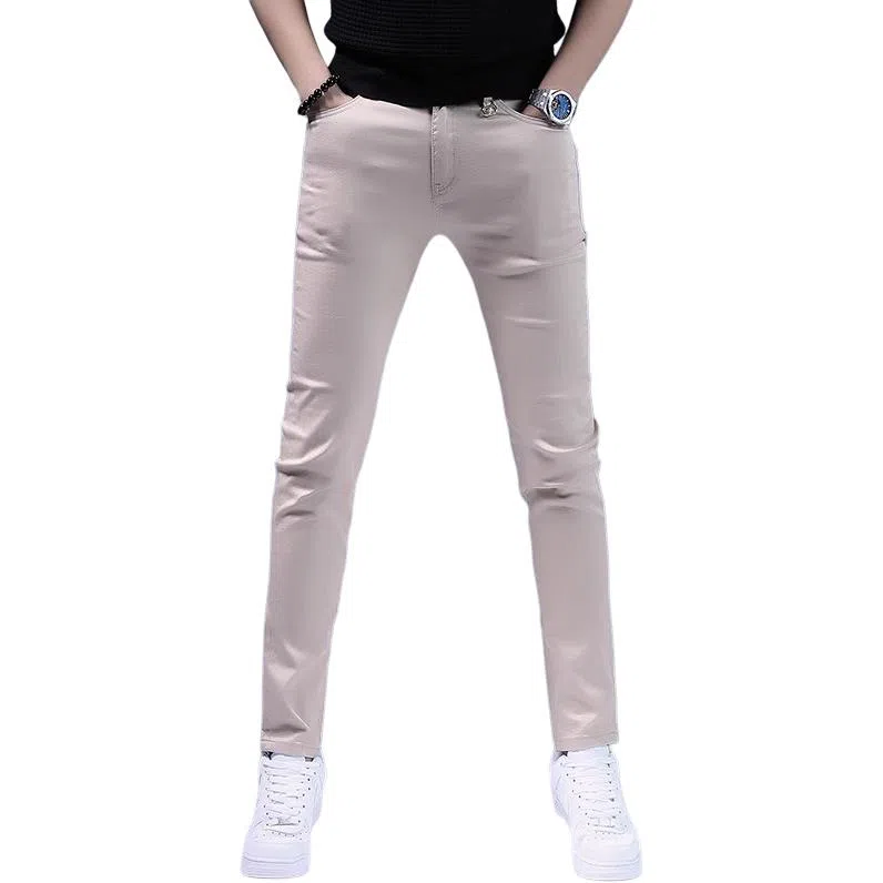 尘映 潮牌春夏美式修身休闲九分直筒时尚轻松简约牛仔裤 男款