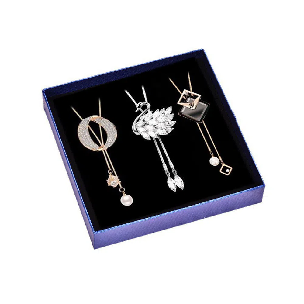 缔晶 精致轻奢加长款天鹅礼盒 优雅时尚造型感外套 合金 项链 女款