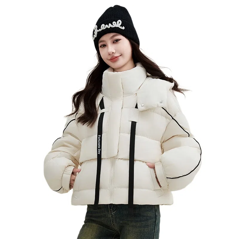 鸭鸭 时尚百搭韩版短款面包服羽绒服 女款