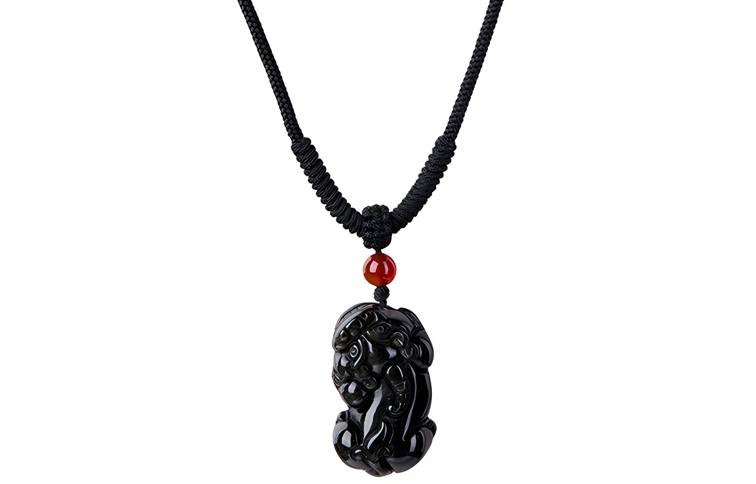 石头记 招财 吞金兽貔貅 新中式国风高级感气质长链 黑色编绳配饰 礼盒款 黑曜石 项链 男女同款情侣款