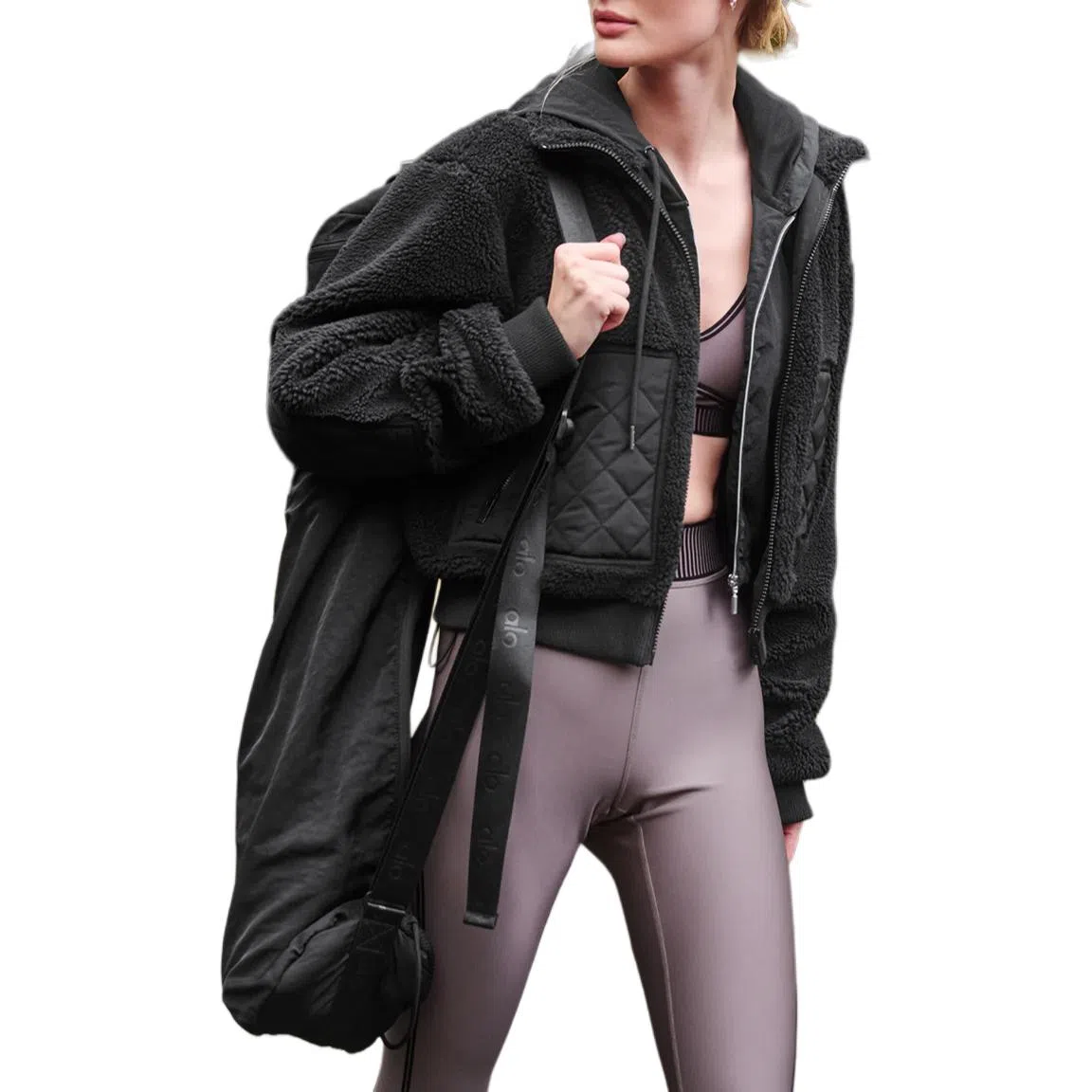 Alo Yoga Sherpa Edge Bomber Ivory