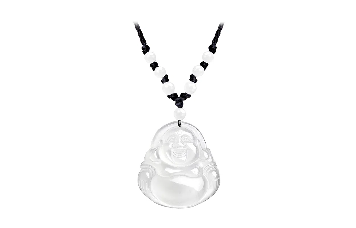 百利金 冰种弥勒佛 复古民族风国潮新中式简约精致大肚佛转运 吊坠锁骨链 玉髓 玉石项链 男女同款情侣款