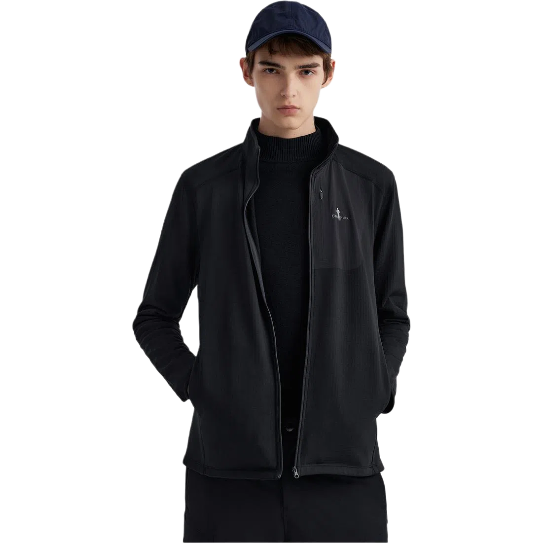 比音勒芬 休闲户外立领纯色夹克外套 男款 黑