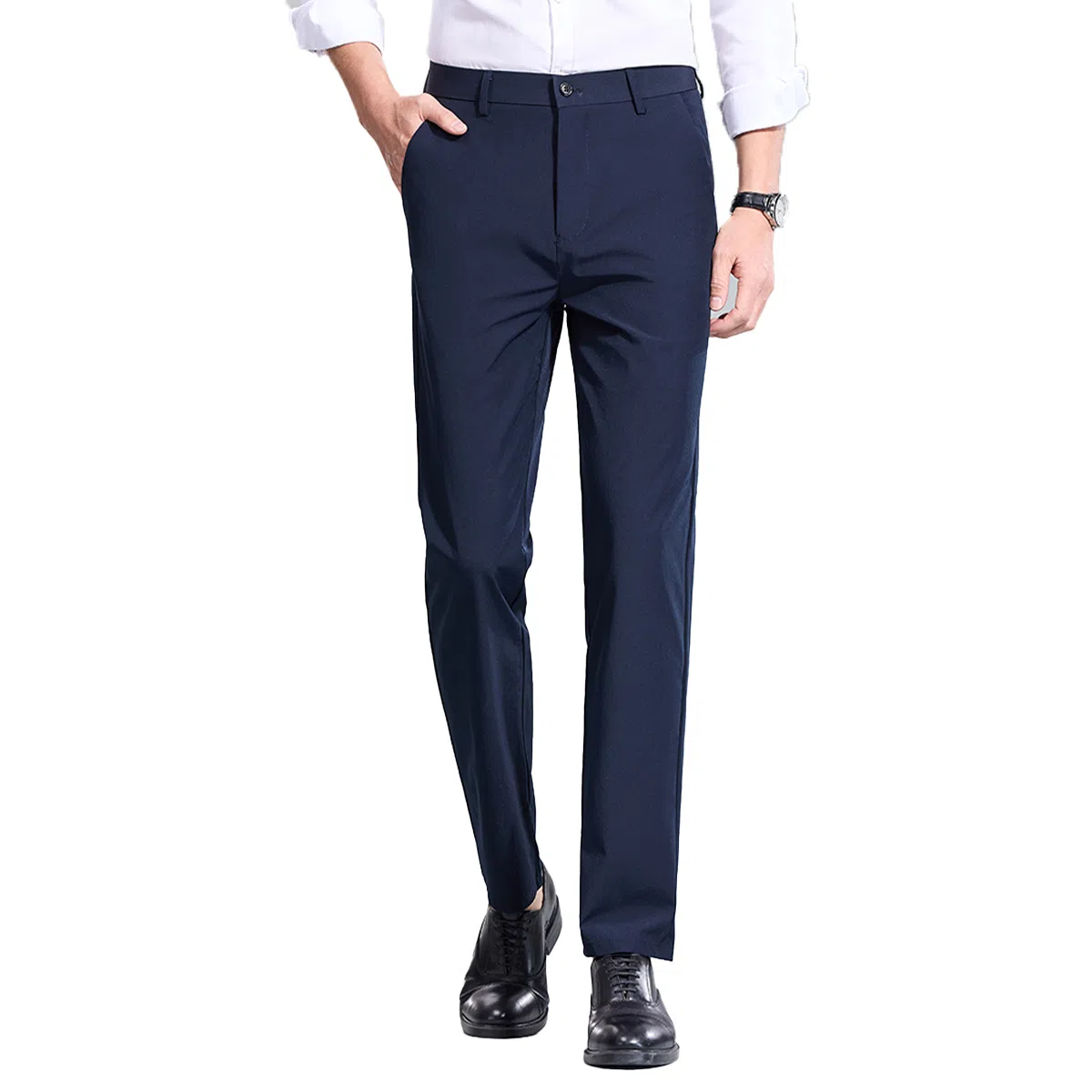 红豆 凉感防晒透气纯色轻商务直筒休闲裤 男款