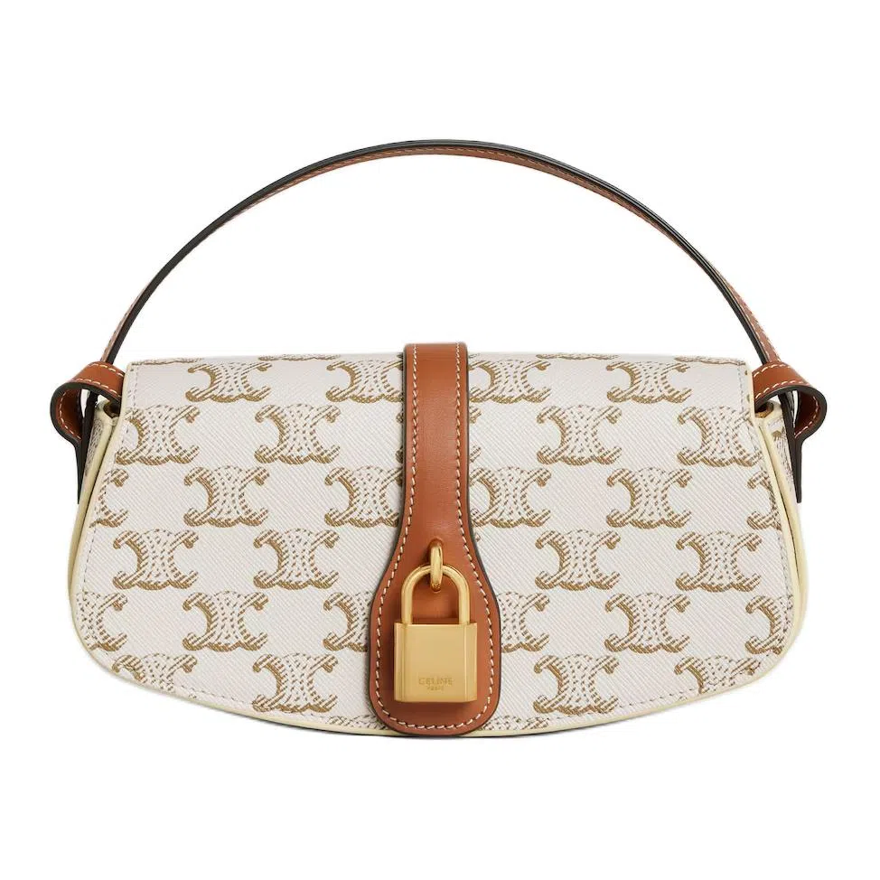 Celine Triomphe Canvas Mini White