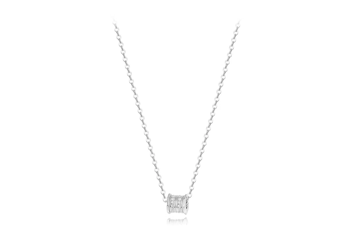 牧言 冷淡风气质简约小众设计高级感 光面立体璀璨圆环罗马数字不对称链条流苏锁骨链 钛钢 闪耀小蛮腰项链 女款