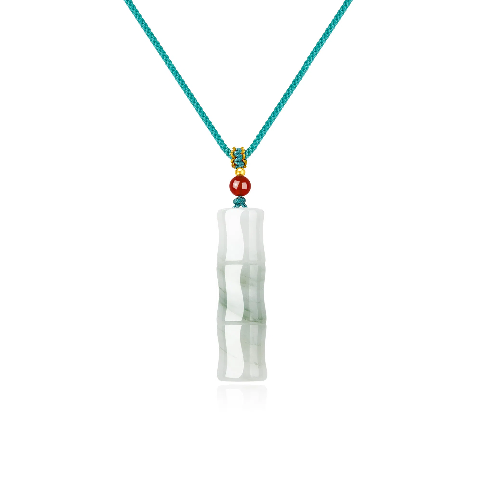 老凤祥 【节节高升】清风竹韵 国潮新中式古典小众设计 高级感轻奢简约百搭转运珠 精致礼盒天然 天山翠 项链 男女同款情侣款