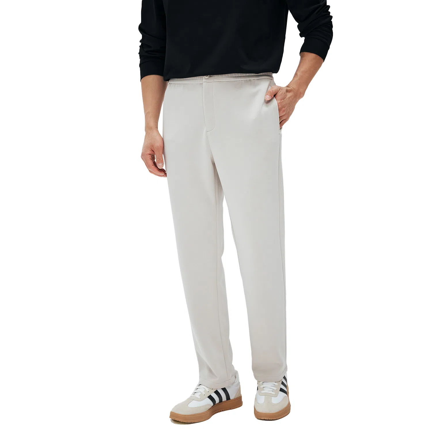 丹宁哲学 直筒纯色拉链休闲裤 男款