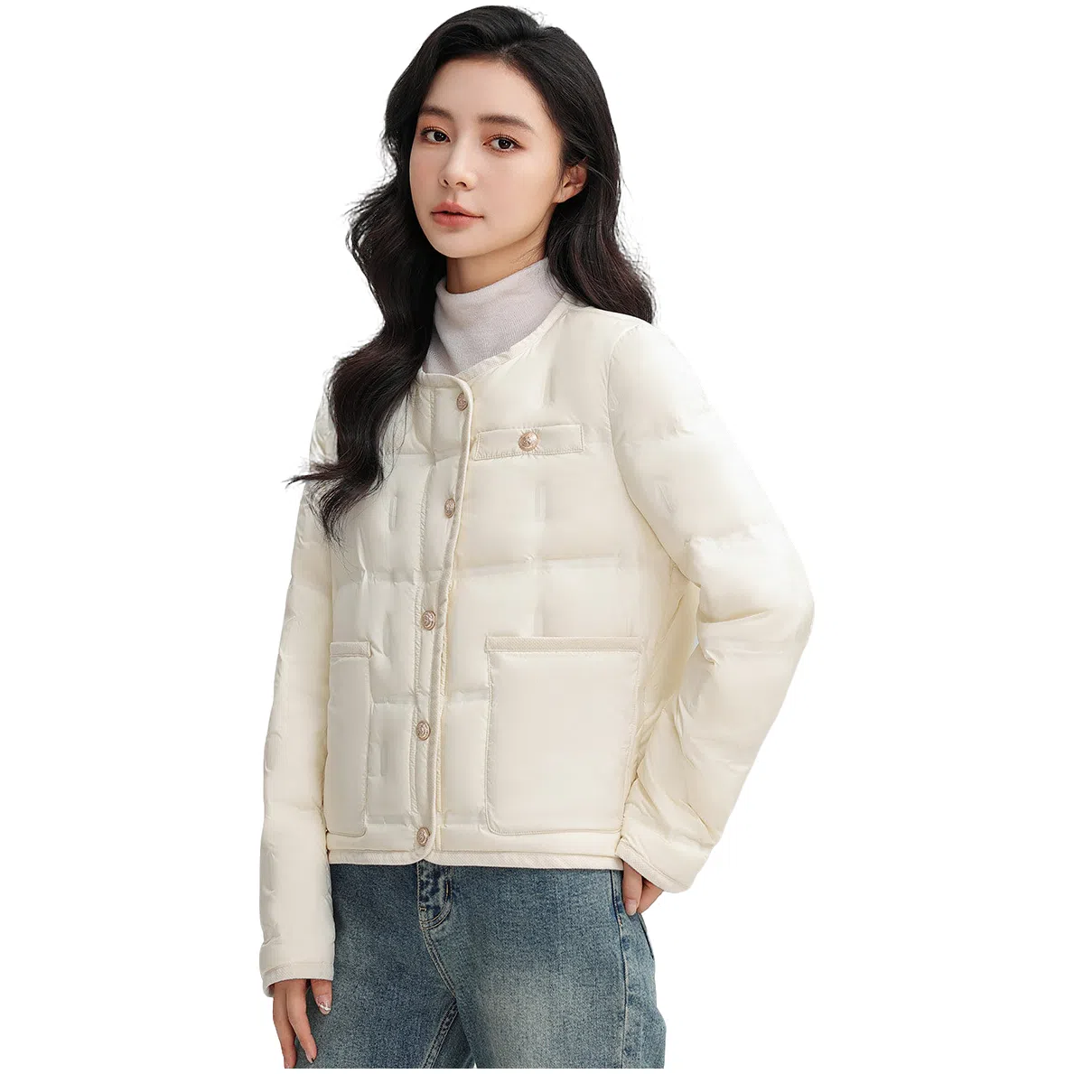 鸭鸭 舒适经典休闲时尚短款防寒连帽保暖轻薄羽绒服 女款