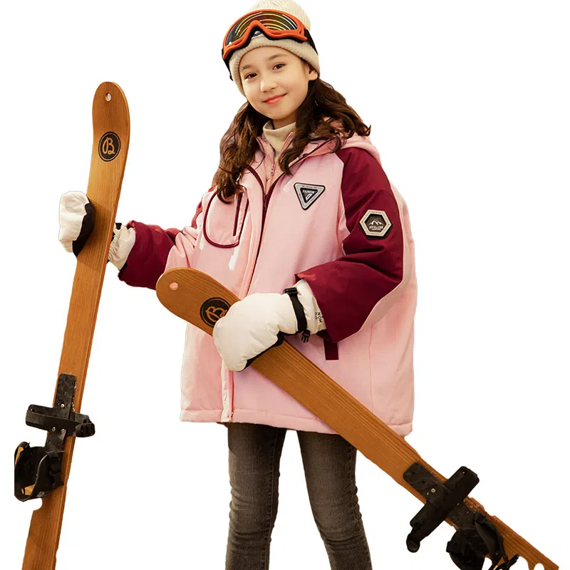 鸭鸭 童装 拼色连帽加绒羽绒内胆三合一户外冲锋衣 儿童款