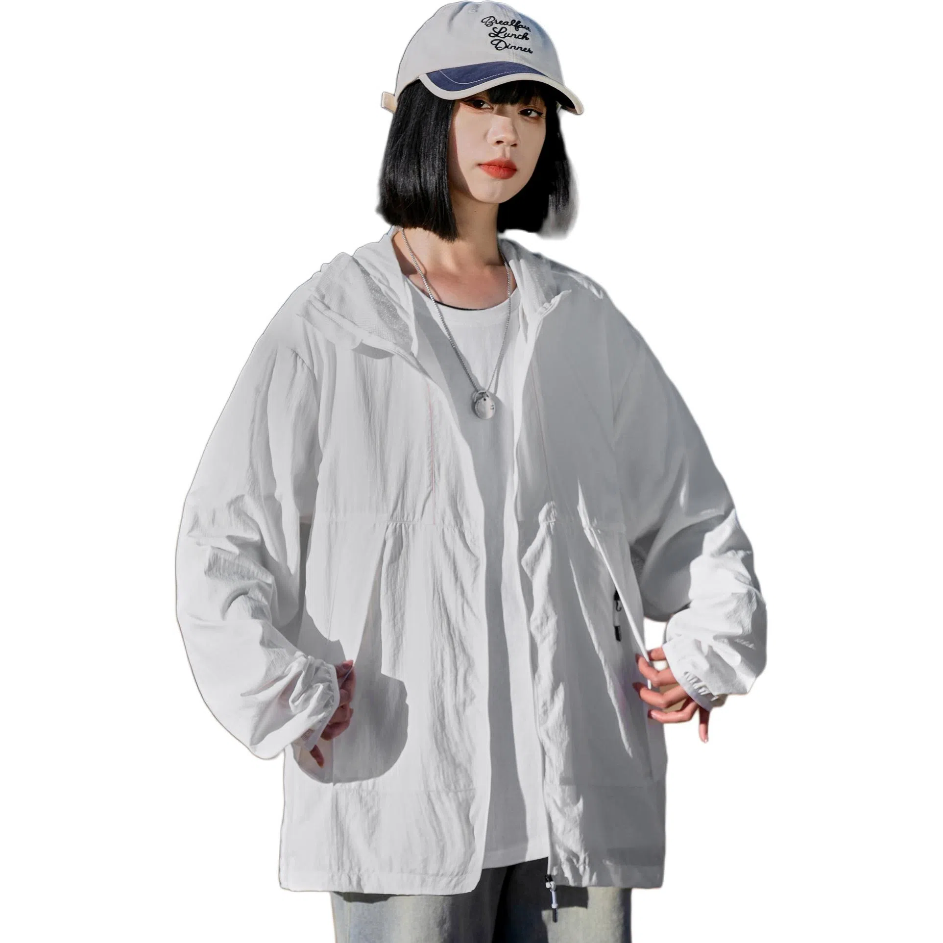 黑恐龙 夏季潮牌个性简约连帽皮肤衣休闲百搭宽松透气柔软轻薄亲肤户外出行运动防晒服 男女同款