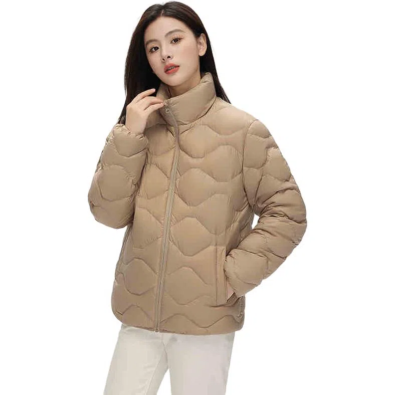 鸭鸭 通勤立领纯色拉链长袖羽绒服 女款