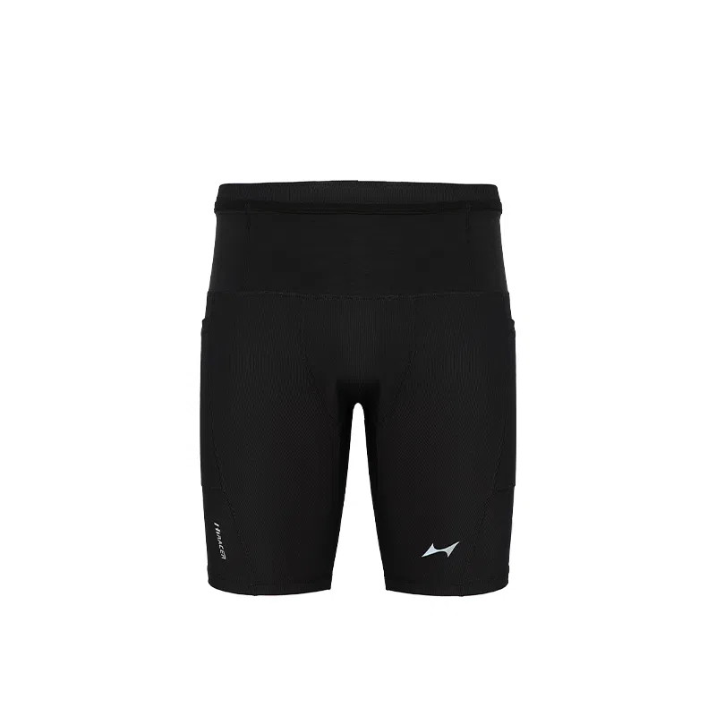 海尔斯 紧身五分裤春夏条纹马拉松跑步田径体考训练压缩裤运动短裤 男女同款