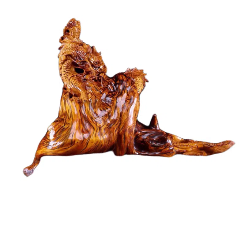 吉千年 【孤品】新中式复古潮流风 好运 平安顺遂 招财进宝  精工雕刻 崖柏 摆件 男女同款情侣款