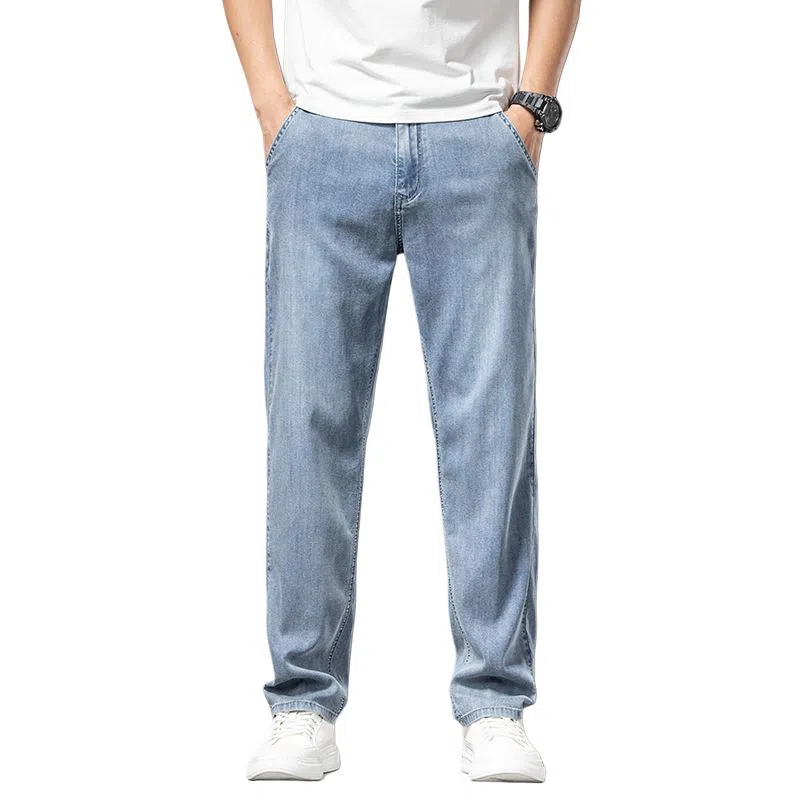 【dme】 宽松显瘦垂感休闲长裤莱赛尔直筒弹力牛仔裤 男女同款