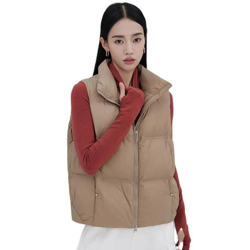 鸭鸭 百搭休闲纯色立领立领短款羽绒服 女款