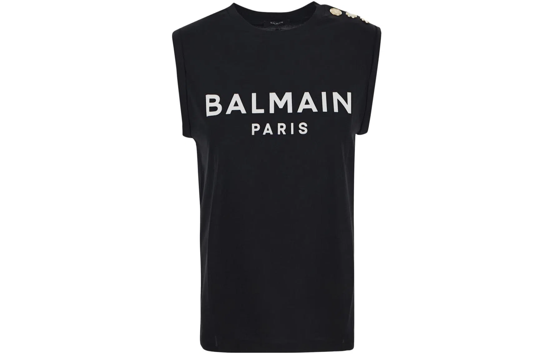 Balmain Sleeveless Logo T-Shirt Black