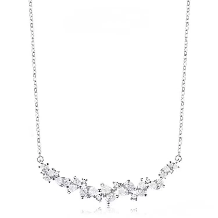 壹仟俩 紫藤花微笑  精致好看锁骨链 百搭气质 轻奢高级感 森系小清新 小众设计 合金 项链 女款