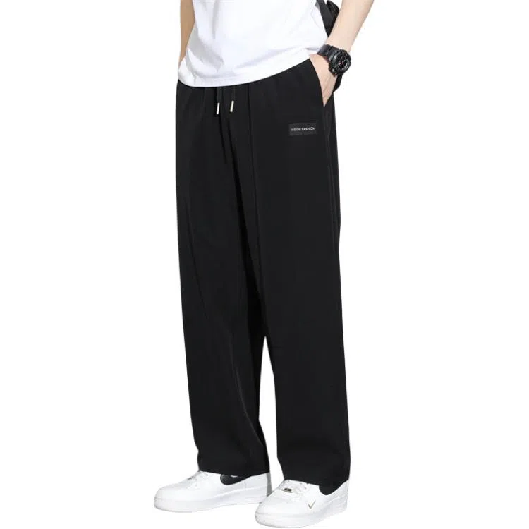 顶峰保罗 冰丝速干薄款字母直筒运动长裤情侣款宽松透气高级感显瘦显高垂感阔腿休闲裤 男女同款