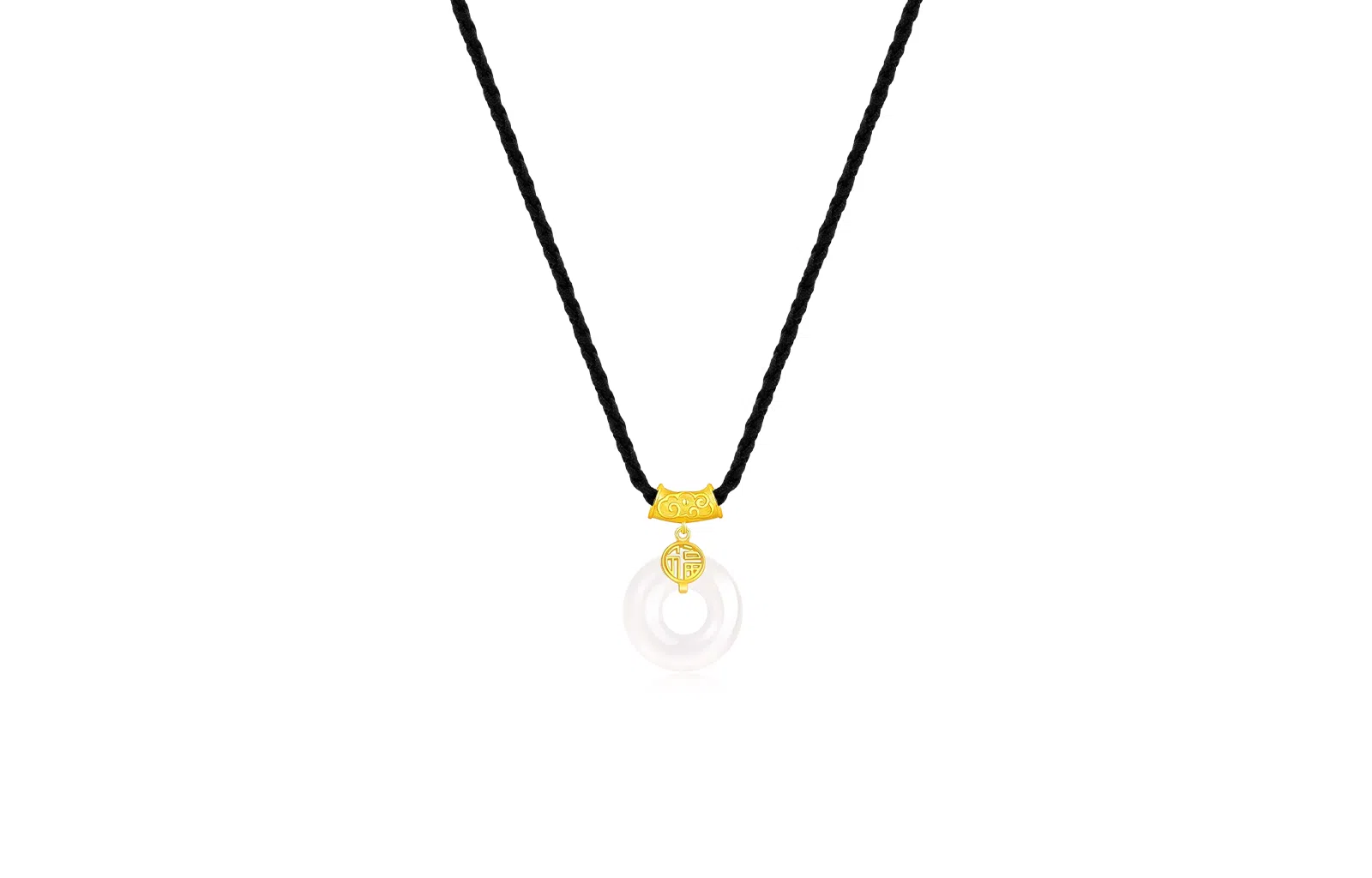 【999足银】 凤祥囍事 老凤祥 福运祥云福字平安新中式国潮复古风轻奢显气质优雅#好运 玉髓 项链 男女同款情侣款